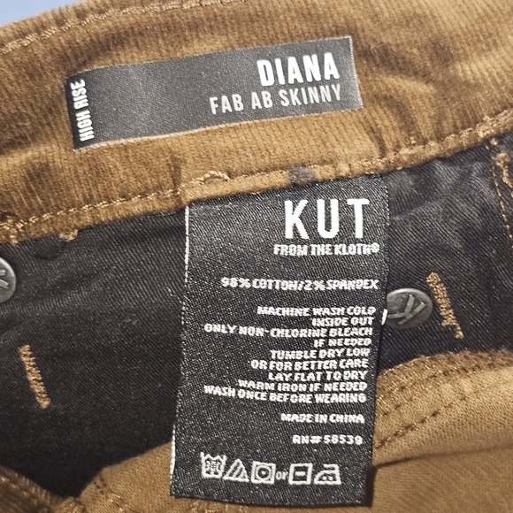 KUT FROM THE CLOTH Diana  Corduroy Fab Ab  Skinny brown Cognac - Picture 10 of 12